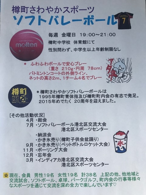 スポーツ推進委員 樽町 思いあいのまち
