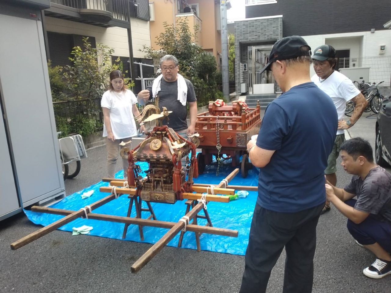 第一、二、三親和会の御神輿,準備万端ながらも巡行は見送り