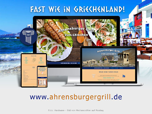 Grafik "Responsive Website" - Das griechische Restaurant AHRENSBURGER GRILL | ZUM GRIECHEN