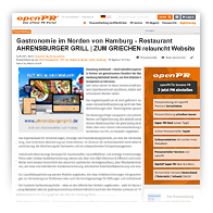 Grafik: Webscreen OPENPR - AHRENSBURGER GRILL | ZUM GRIECHEN - Gastronomie im Norden von Hamburg