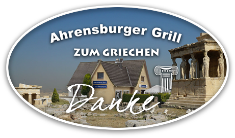 Grafik: "Danke: Ihr Team vom AHRENSBURGER GRILL ZUM GRIECHEN GMBH"