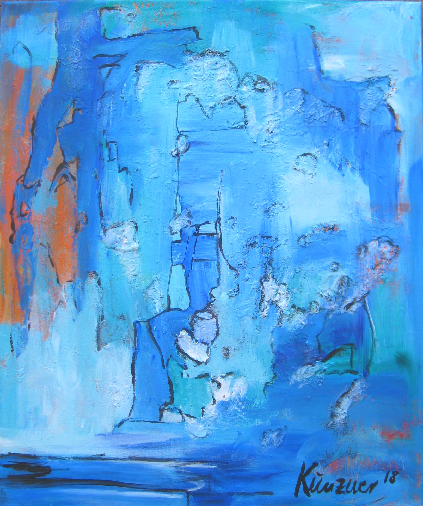 Alle in Bewegung, Acryl und Mischtechnik auf Leinwand, 60x50cm