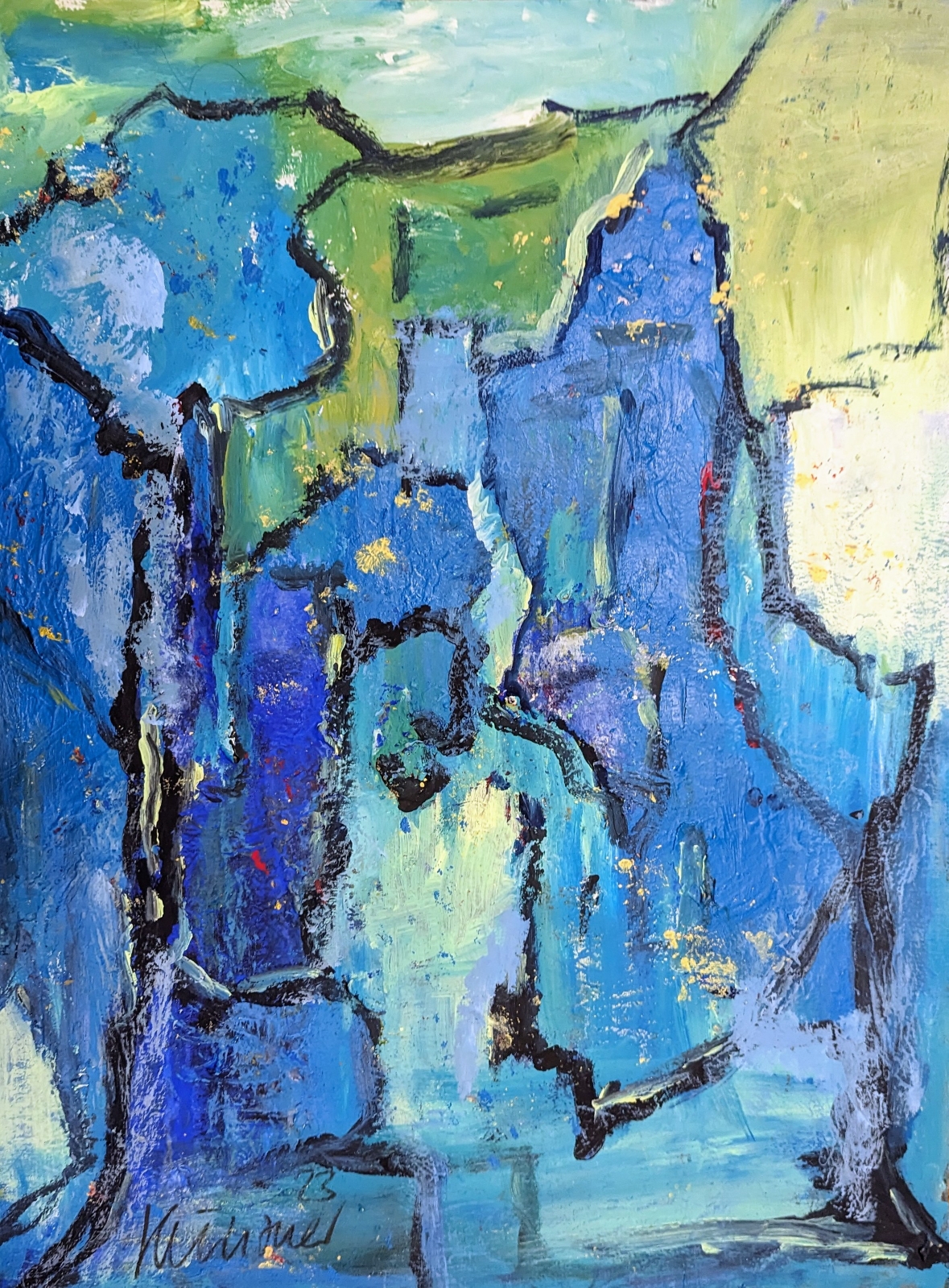 Mind, Acryl und Mischtechnik auf Papier, 50 x 60 cm