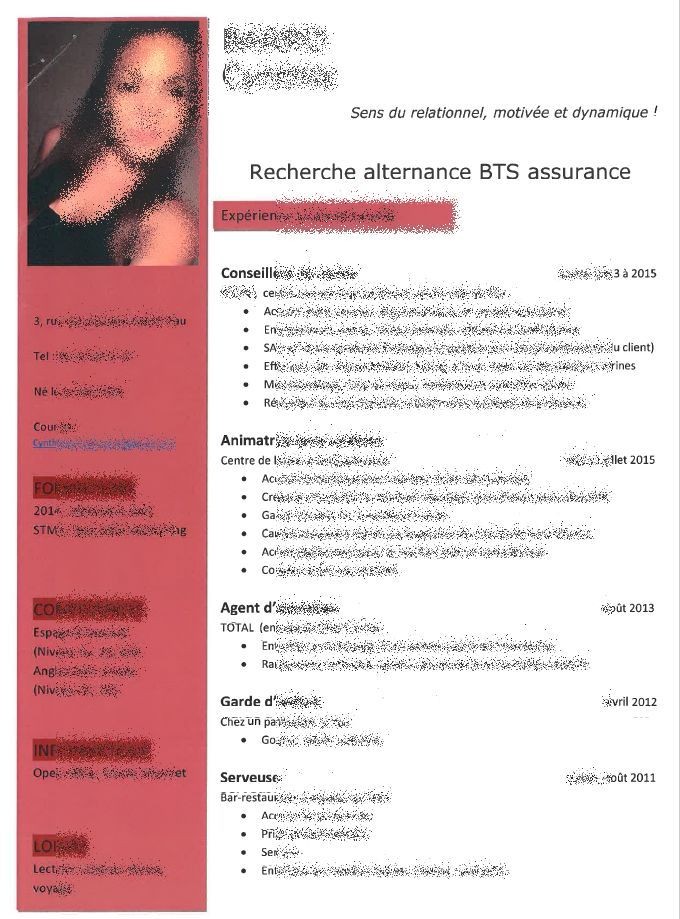 Titre Cv Bts Muc Alternance