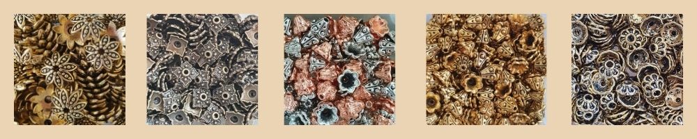 Perleneinfasser in verschiedenen Designs für Malas und Schmuck