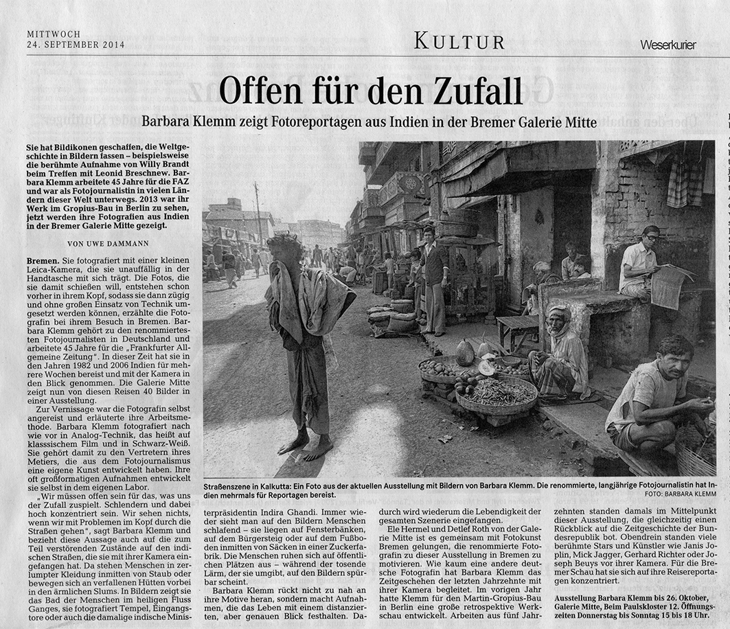 Weserkurier, Uwe Dammann, 24.09.2014