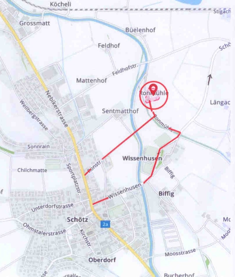 Situationsplan Ronmühle Schötz