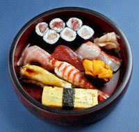 fatty tuna、tuna、whitefish、ark shell、prawn、sea urchin、egg