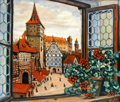 Blick vom Dürerhaus auf Nürnberg 1997