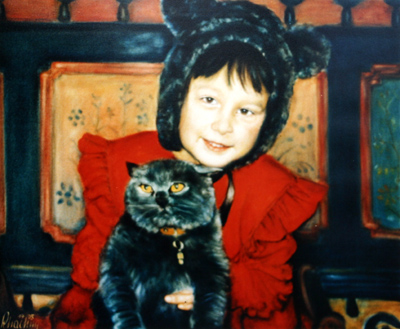 Agnes mit Kater Hannibal   1995