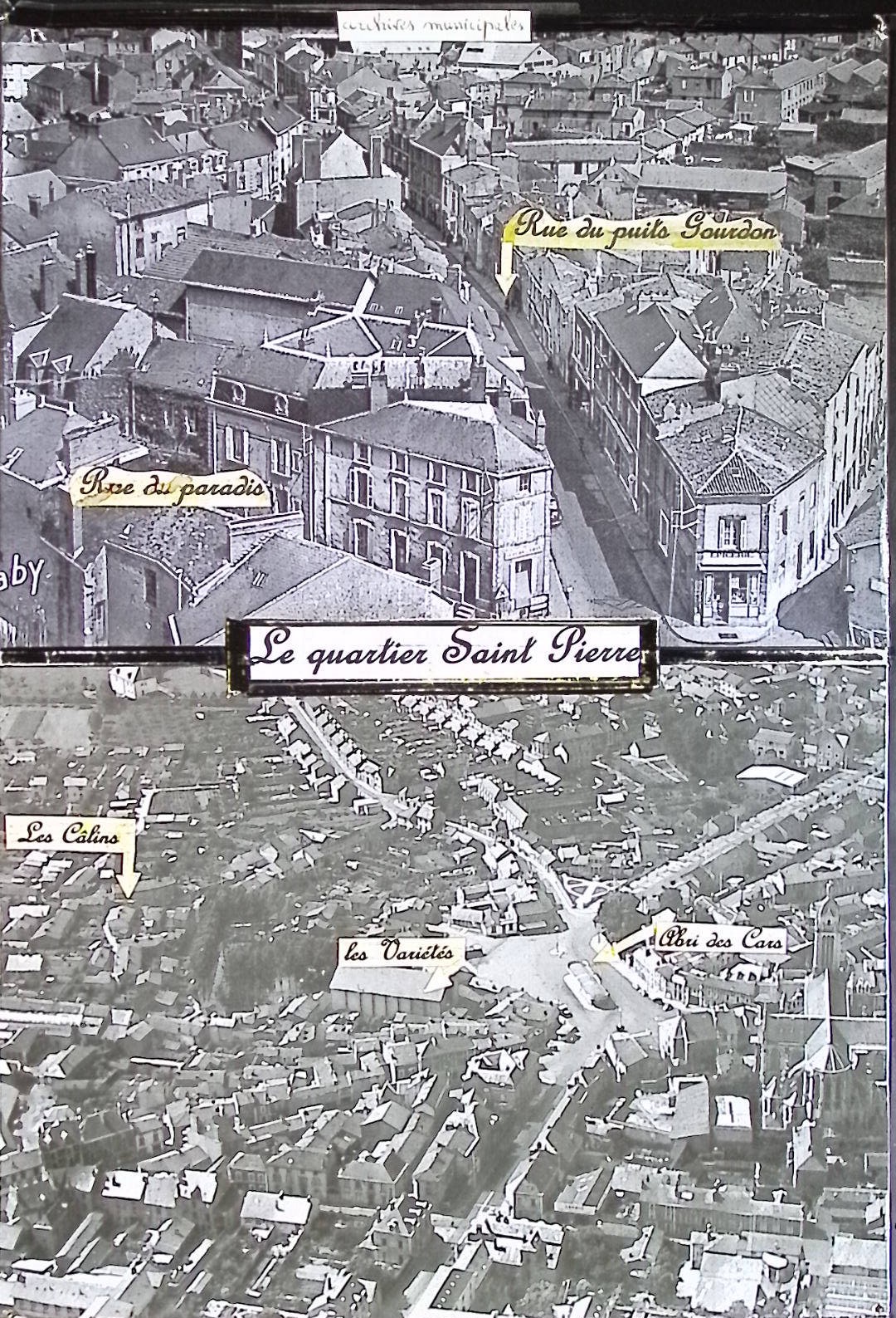 Le quartier des Calins avant sa destruction (Archives municipales)