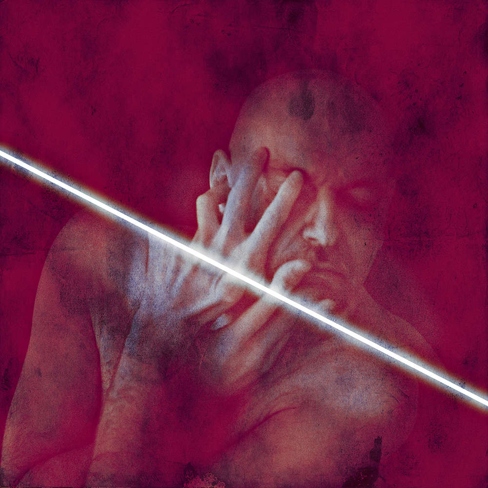 Exponattitel: The Cruel Border - Exponatgröße: 60 x 60, ohne Rahmung - Art: Selbstportrait, digiART - Signatur: datiert, signiert - © by Pelz 2018