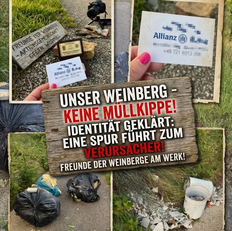 Müll im Weinberg - "Visitenkarte" vergesse ?