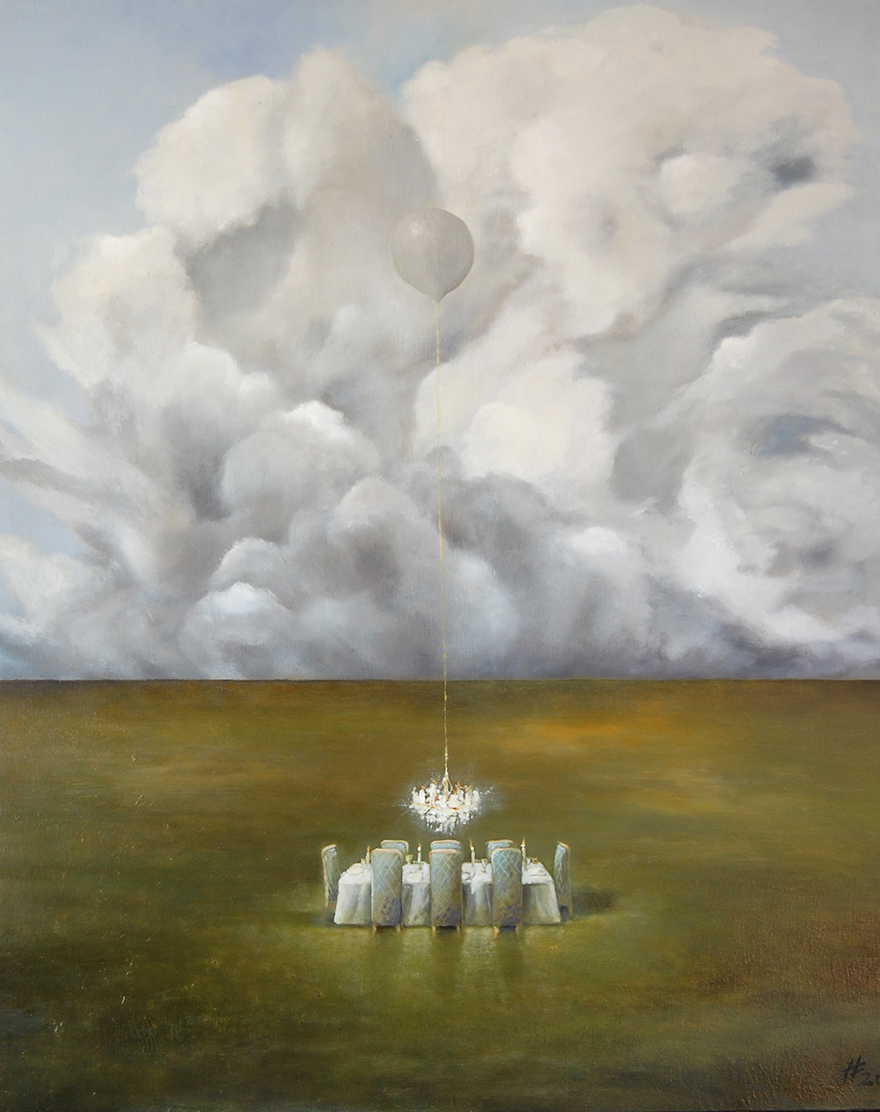 Heike Feddern: *Ruhe vor dem Sturm*, 2020, Öl/Leinwand, 100 x 80 cm