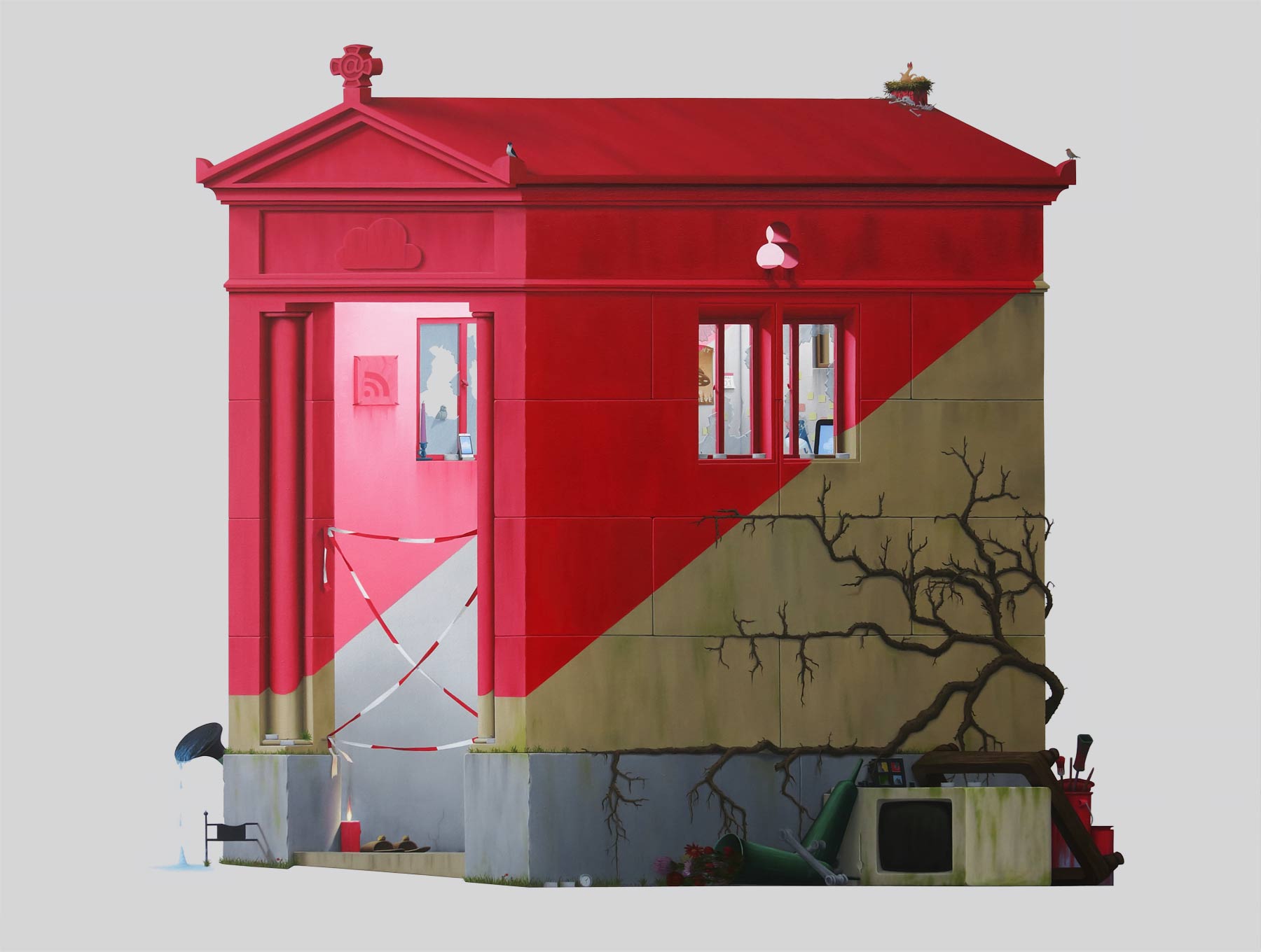 André Schulze: *Grabkapelle*, 2016, Öl/Leinwand, 130 x 150 cm
