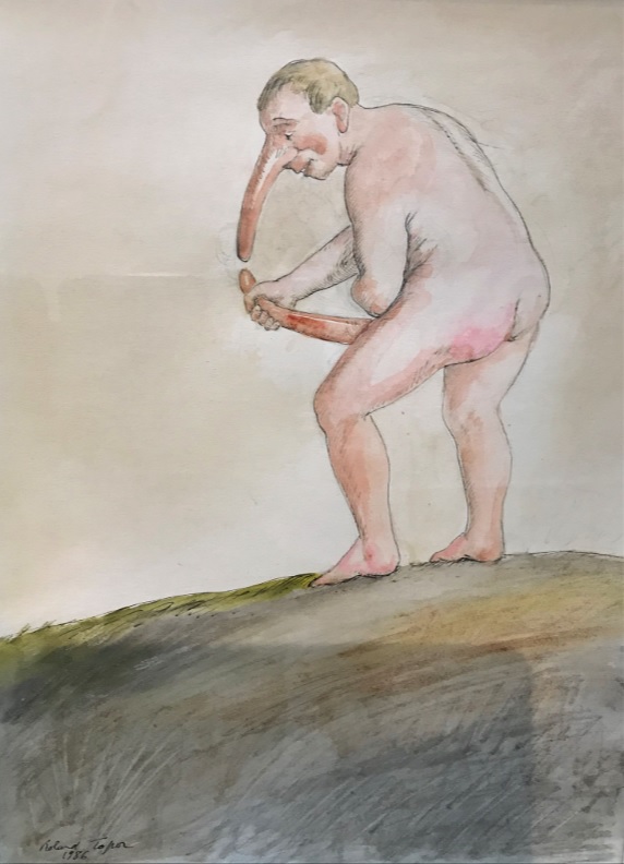 Roland Topor: *Arc de triomphe* (Triumphbogen), 1986, Farbige Zeichnung, 32 x 24 cm
