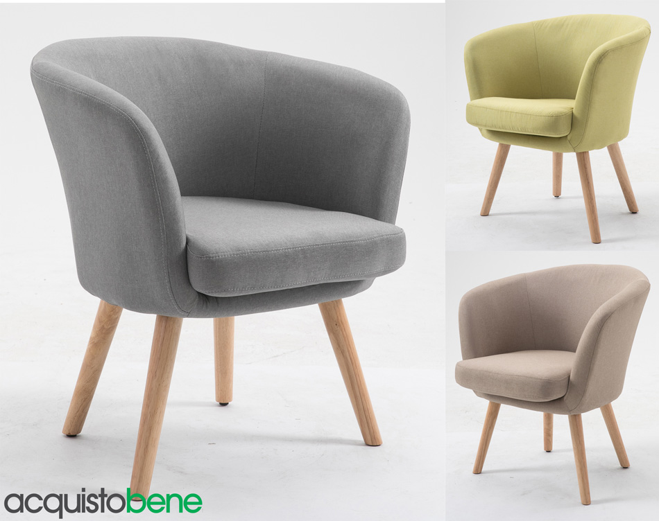 BEAUTY in tessuto. Gambe in legno. Dimensioni cm 68x48x80h Colore beige 96009, GRIGIO 96007, VERDE 96008 € 89.00