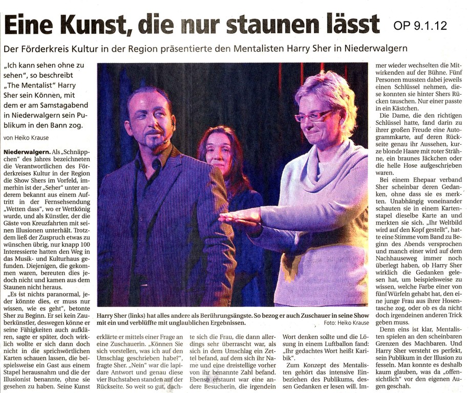 Oberhessische Presse vom 9. Januar 2012