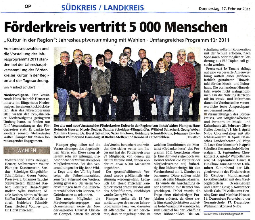 Oberhessische Presse vom 17. Februar 2011