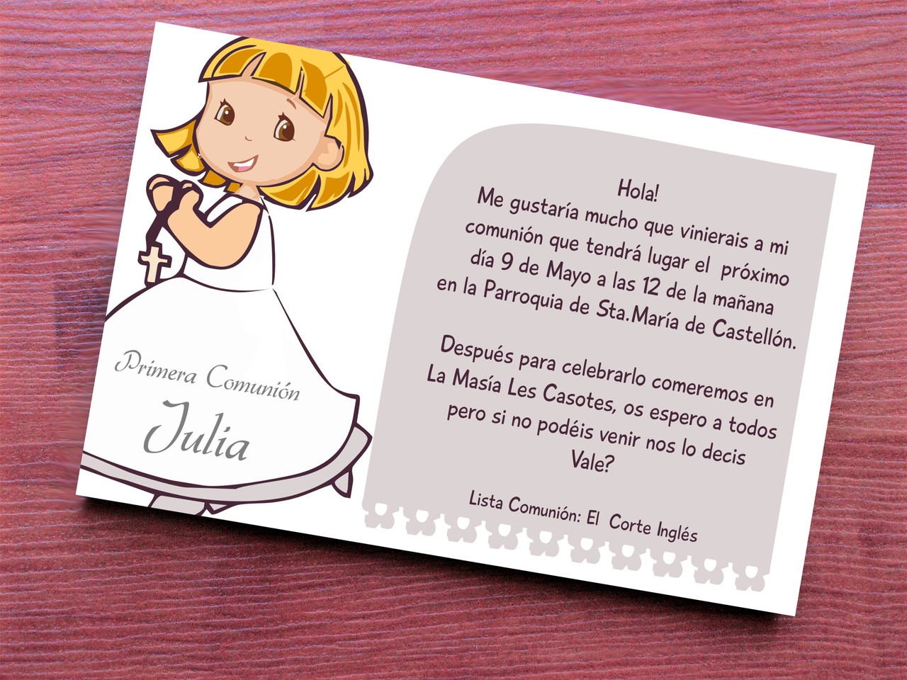 INVITACIONES DE COMUNION SENCILLAS - dobleainvitaciones ...