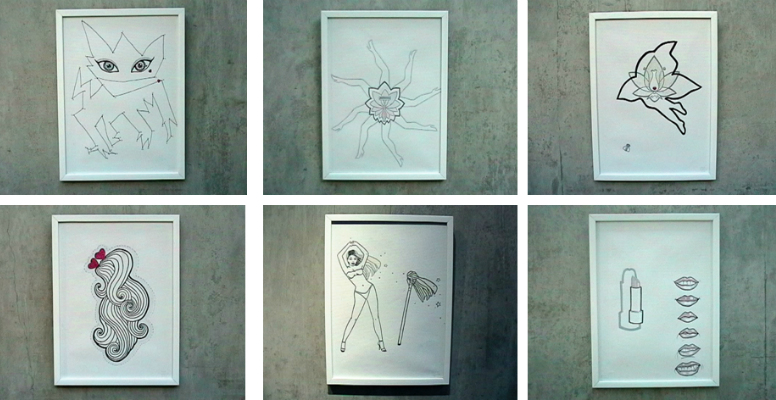Serie With a rose petal, 2002.  Acrylic on canvas. 30x 50