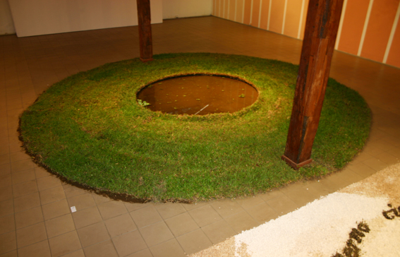 Mirror, 2008. Grass and water. 4.5 m diameter