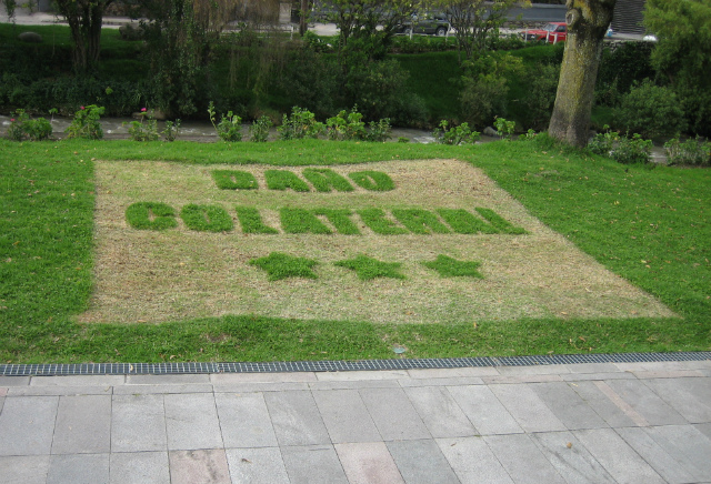 Collateral Damage, 2005. Intervention in the grass. 5 x 5m