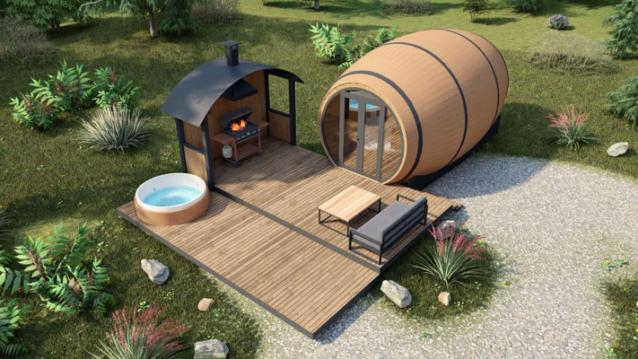 Concept hébergement viticole unique. « la vie de château dans un tonneau » L’oenotourisme : grande tendance d’un voyage touristique dans les régions viticoles et leur patrimoine pour découvrir la culture de la vigne, la vinification, l’art de la dégustati