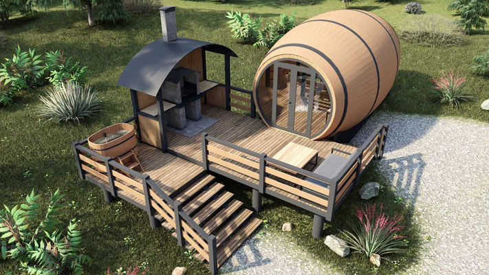 Concept hébergement viticole unique. « la vie de château dans un tonneau » L’oenotourisme : grande tendance d’un voyage touristique dans les régions viticoles et leur patrimoine pour découvrir la culture de la vigne, la vinification, l’art de la dégustati