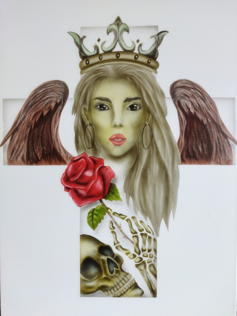 Airbrush auf einer Aluverbundplatte 