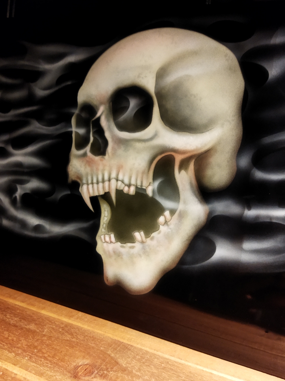 Airbrush auf einer Aluverbundplatte 