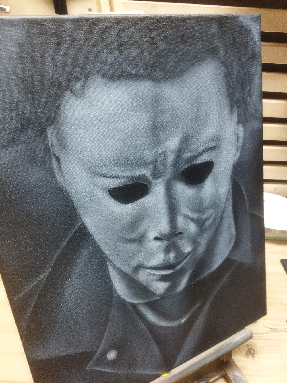 Airbrush auf einem Keilrahmen 