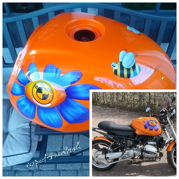 Airbrush auf einem Tank 
