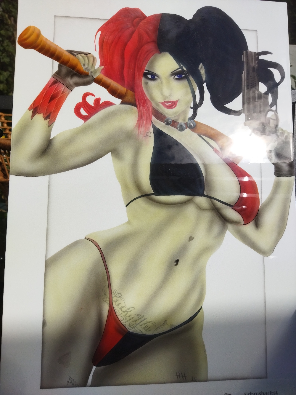 Airbrush auf einer Aluminiumplatte 