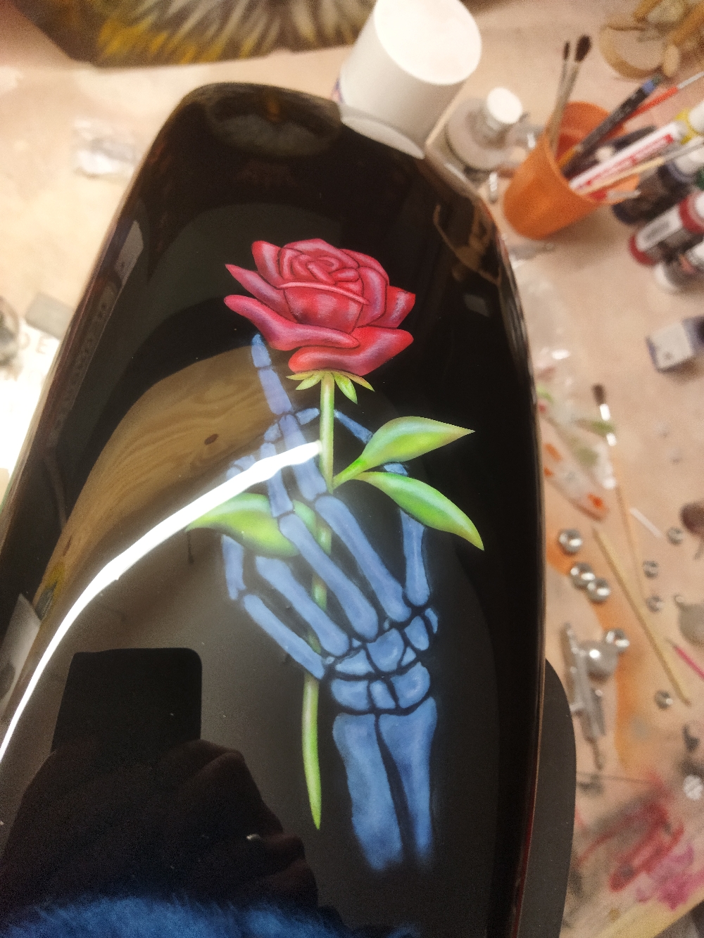Airbrush auf dem Fender 