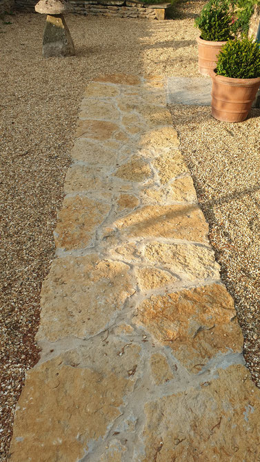 Paving stone on path