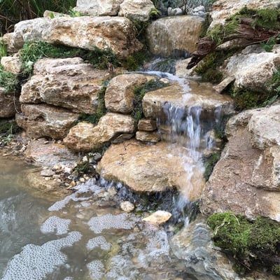 Waterfall over stone