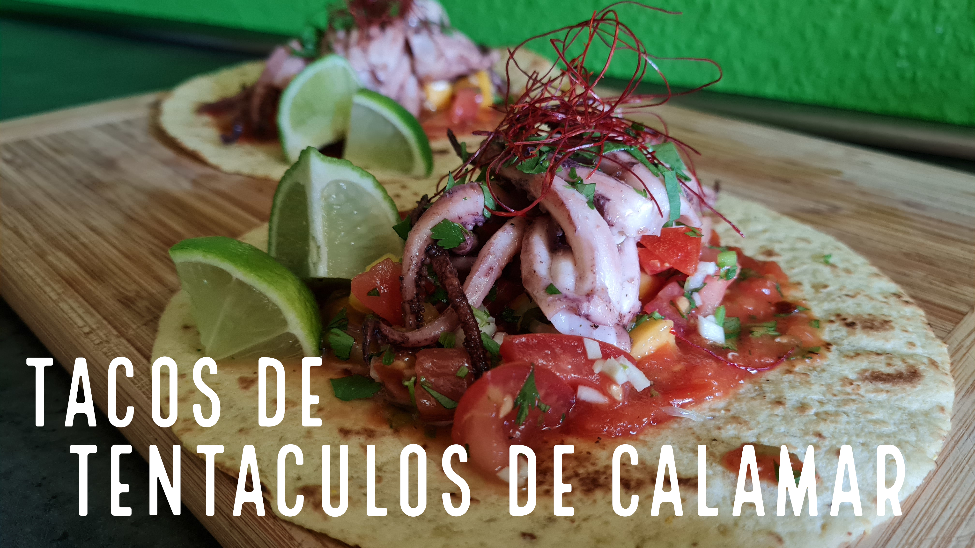 Tacos de tentáculos de calamar