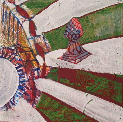 Secret Paintings 15/29: Brücke, Mischtechnik auf Leinwand, 30 x 30 cm, 2015