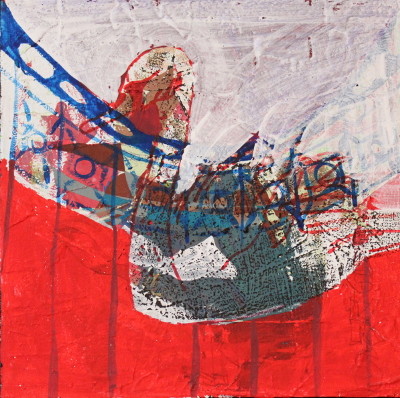 Secret Paintings 14/29: Schwan, Mischtechnik auf Leinwand, 30 x 30 cm, 2015
