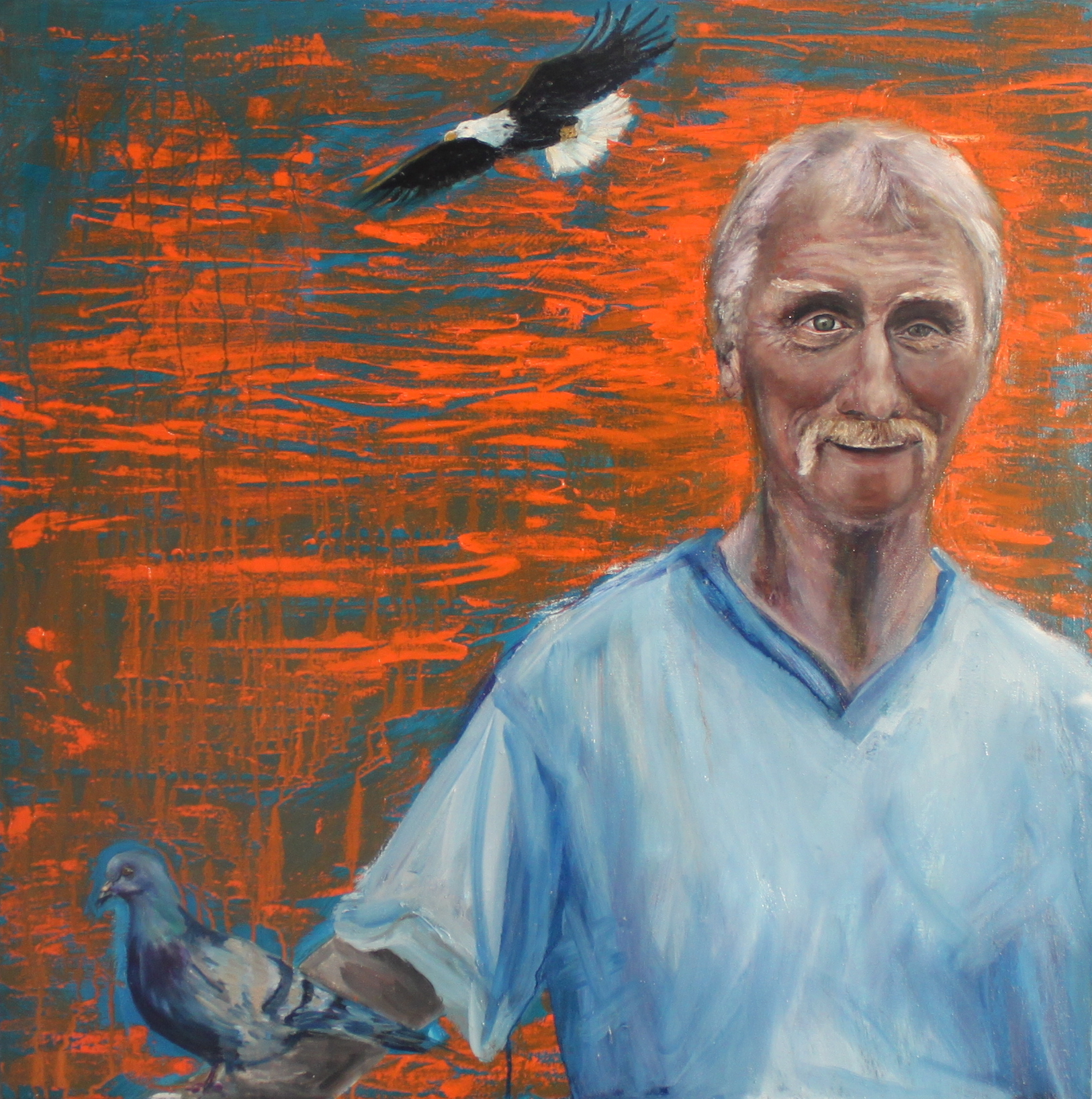 Norbert, 2018, Öl auf Leinwand, 80 cm x 80 cm x 4 cm