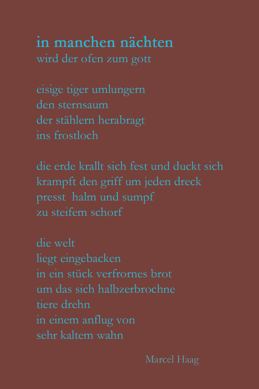 Deutsche Poesie - in manchen nächten - Marcel Haag