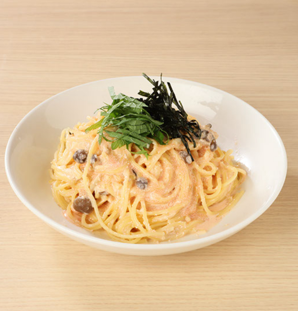 きのこと明太子のパスタ
