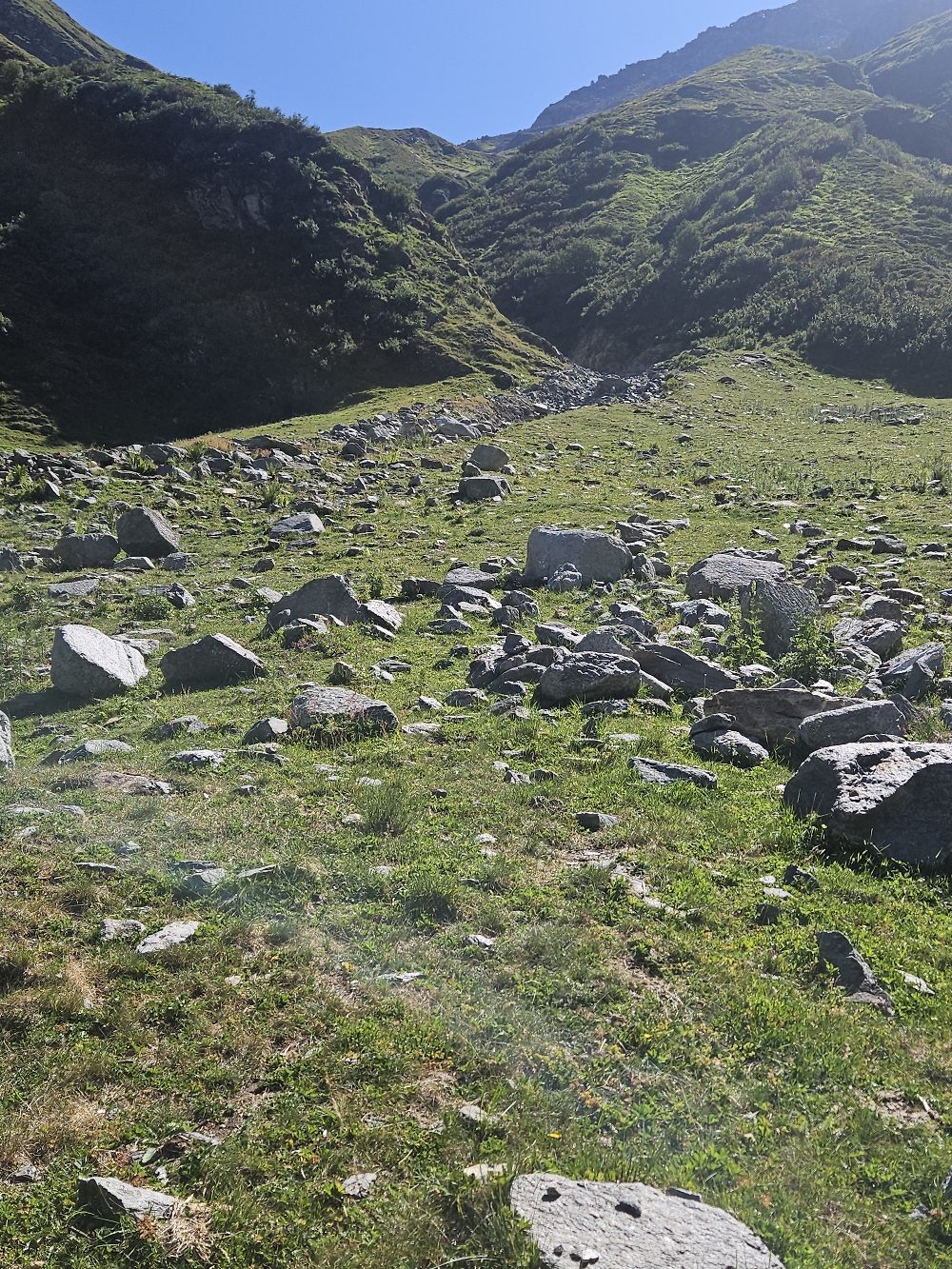 Alp de Rog, Beginn des Aufstiegs.