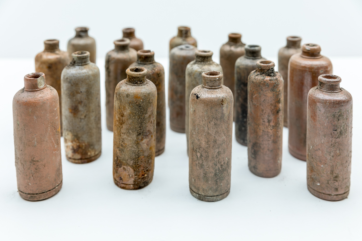 Old schnapps bottles found at the Sayn ironworks.