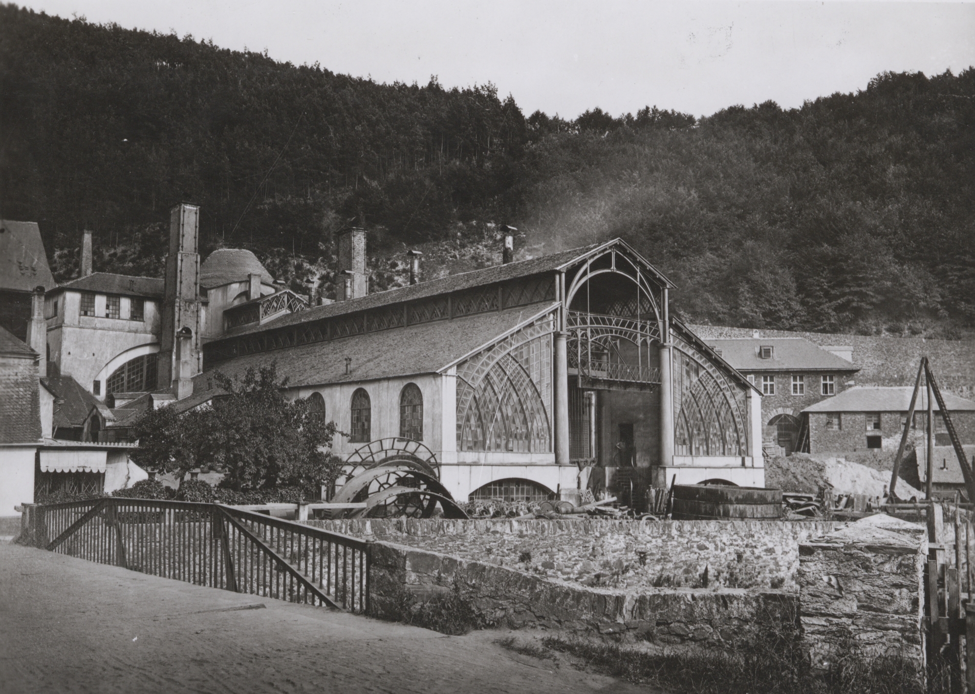 A view of the west façade of the casting hall; around 1869.
