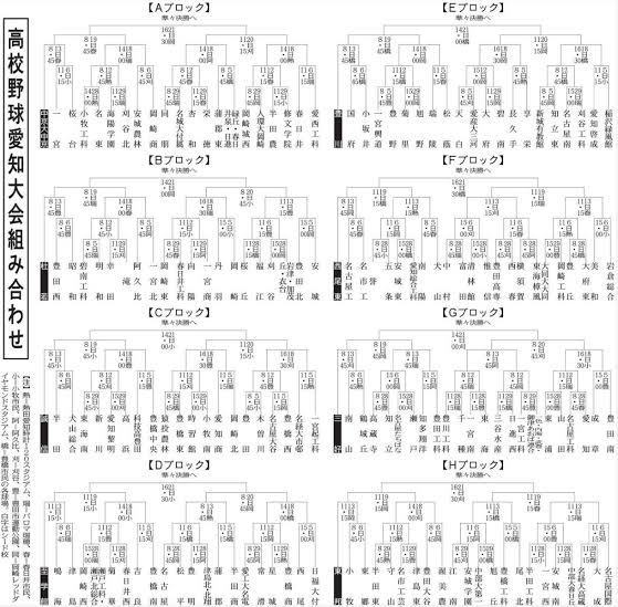 【サポートチーム情報】高校野球　愛知大会