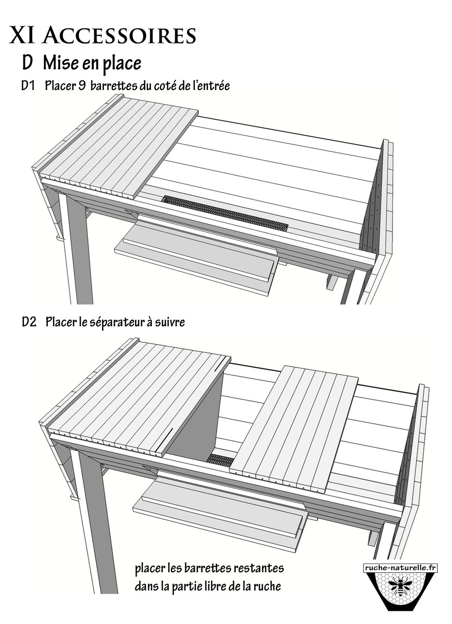 Plan ruche en palettes,  vue de dessus sans le toit.