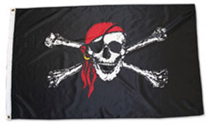 Red scarf Jolly Roger Pirate flag