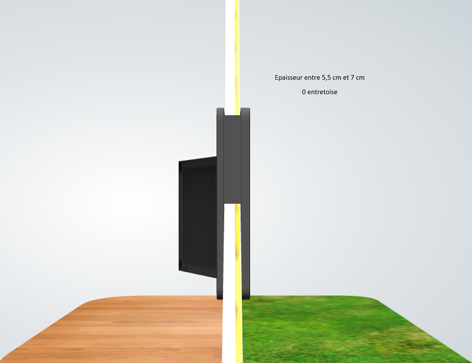 porte automatique odomestic entretoise épaisseur entre 5.5 cm et 7 cm